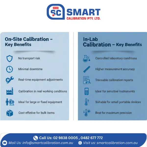Comparison of on-site and in-lab calibration benefits for Sydney businesses